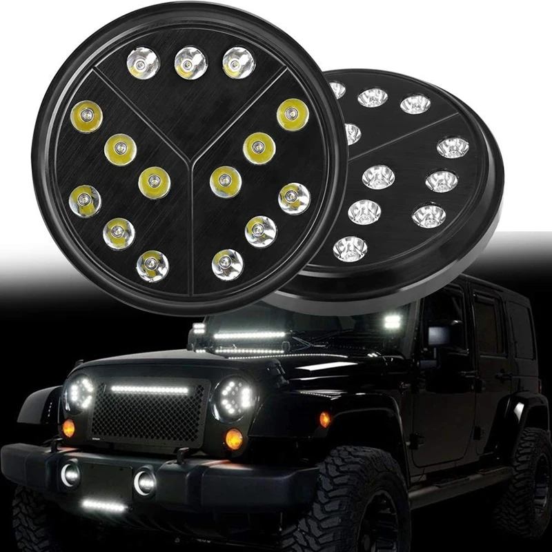 Пара 7 дюймовых круглых светодиодных фар с Hi/Lo лучом для Jeep Wrangler JKU Jk Tj CJ TJ H4 H13