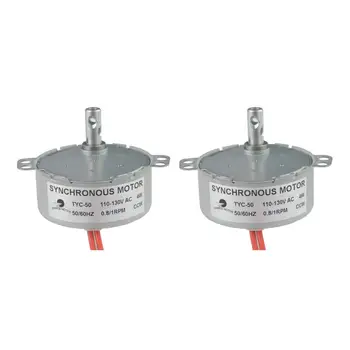 

CHANCS 2PCS Slow Speed Electric Motor TYC-50 110V AC 0.8-1RPM CCW Turntable Gear Box for Electric Fireplace