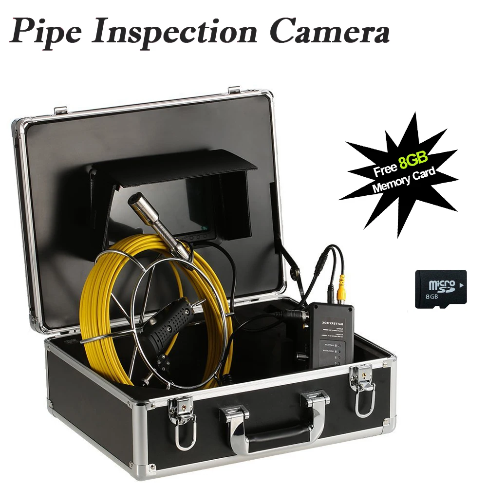 

7'' Monitor Pipeline Inspection Equipment System With DVR 23mm 1000TVL 20m IP68 Waterproof Sewer Pipe Duct Endoscope Camera