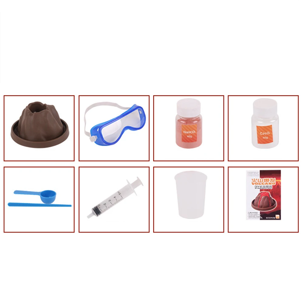 DIY здание извержения вулкан модель Science Набор для экспериментов Развивающие детские светло-серые игрушки