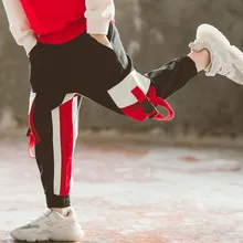 Г. Весенний стиль для мальчиков-подростков, модный стиль, смешанные цвета, комбинезон повседневные свободные гимнастические штаны