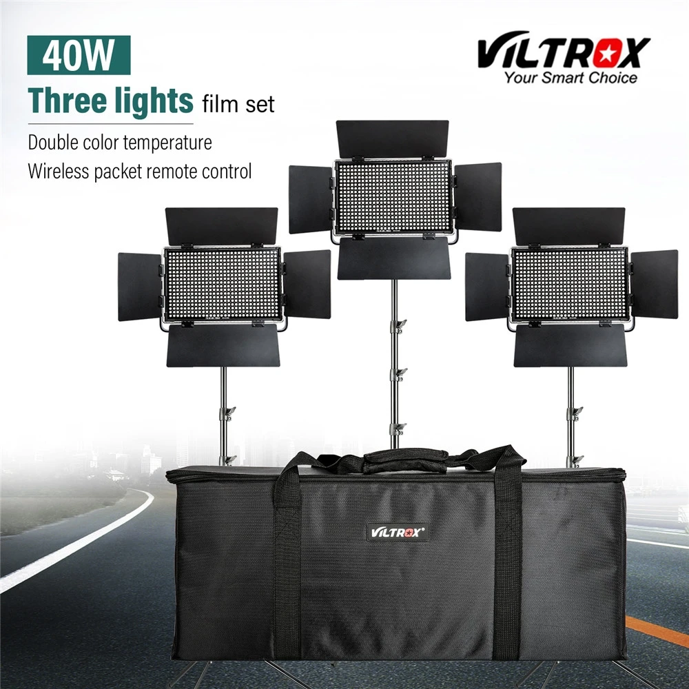 Viltrox VL-40T 3 шт. видео светодиодный светильник студийный двухцветная Slim с