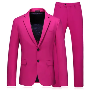 

Spring and Autumn Mens Suits Solid Color Purple Big Size Smart Casual Male Groom Wedding Dress Suit Jacket+Pants+Vest 3pcs/set