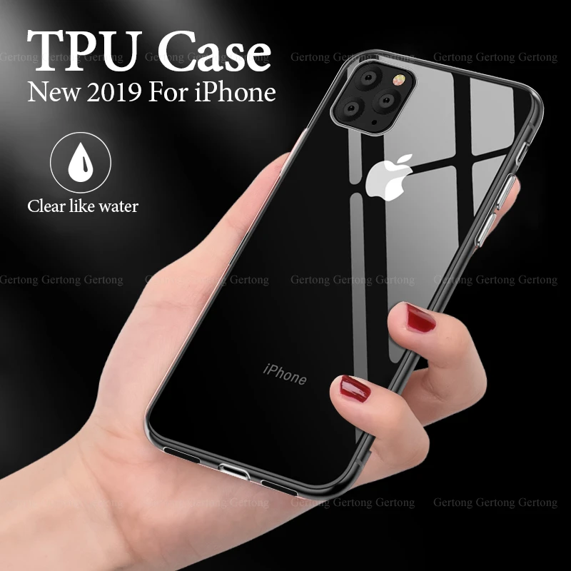 Чехол для телефона для iPhone 11 Pro 7 8 6 6s Plus для iPhone 11 X XS XR 7 8 6 6s 4 4S 11Pro max Прозрачный Силикон ТПЭ крышка
