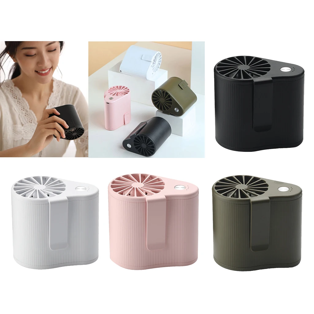 2PCS Waist Clip On Mini Fan Portable Fan for Camping Fishing Outdoor