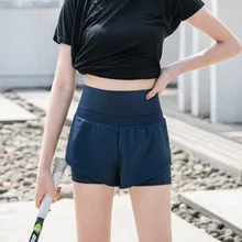 Женские спортивные шорты, одноцветные, быстросохнущие, высокая талия, для лета, йоги, фитнеса, FOU99