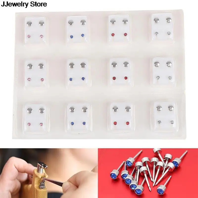 Piercing Jewelry Body Piercing Jewelry Ear Piercing Jewelry Ear Studs Ear Piercing Tool Body Piercing Kit Piercing Tool 12Pairs Medical Earrings Piercing Tool Kits Surgical Steel Ear Studs Earrings Set Women Jewelry