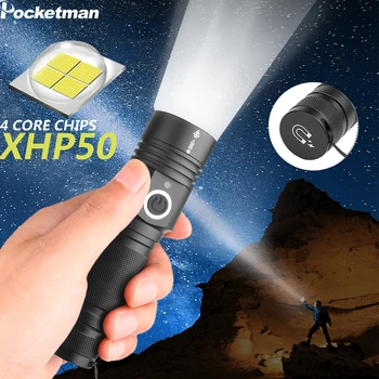 

8000LM Ultra Powerful XHP50.2 Tactical Torch USB Rechargeable Linterna Magnetic Lamp Brightest LED Flashlight By 18650 Battery