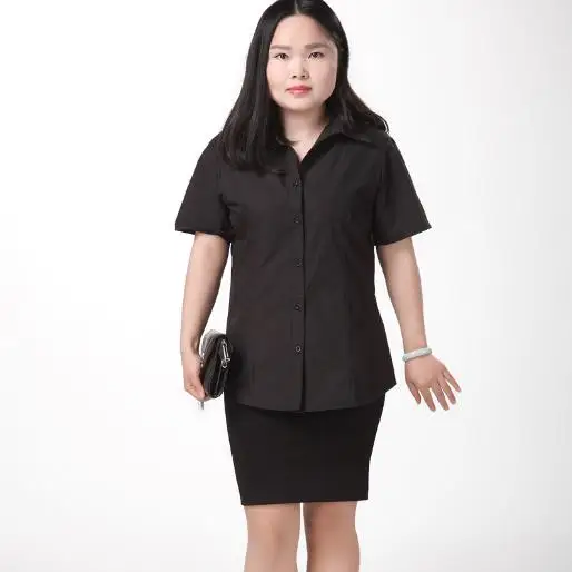 Ropa Women Blouse 2020 XL-10XL Oversized Office Work Wear Blouses Tops Short Sleeve Elegant Slim Tunic Blusas Shirt M698 | Женская