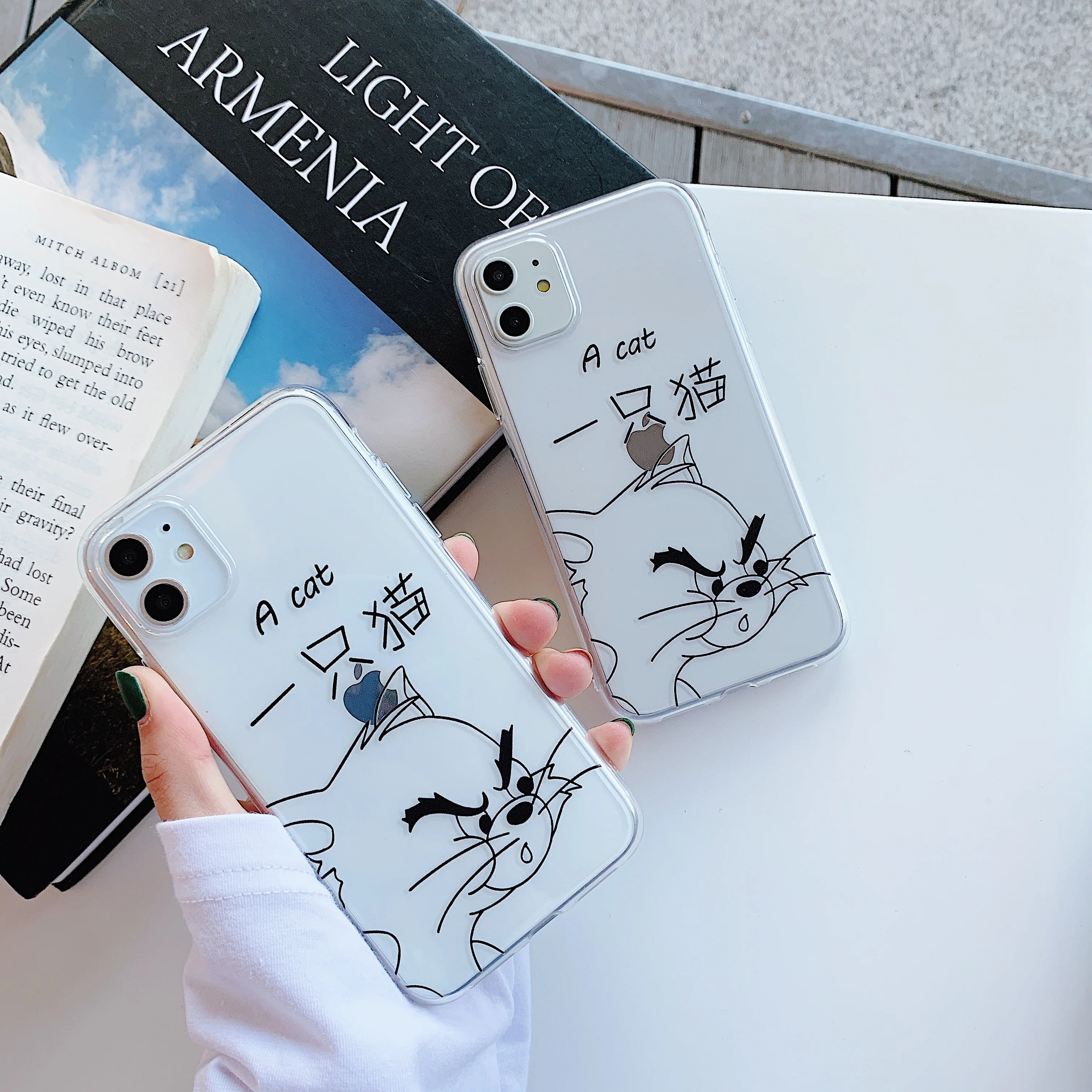 Soft Transparent TPU Cartoon Cute Mouse Cat Phone Case For Iphone 11 Pro Max 6 6s 7 8 Plus Xs X Xr Ultra-thin silicone Coque |