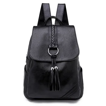 

Latest Net Red Women's Backpack Fashion Woven Pu Soft Leather Large-Capacity Backpack Student Bag Luxury Backpack Women PU Bag
