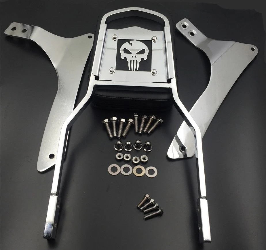 Vehicle Parts & Accessories Skull Chrome Backrest Sissy Bar Pad For