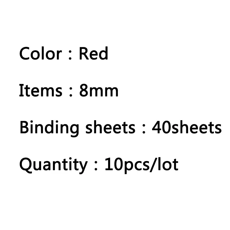 10PCS 21 Hole Binding Ring 6-12mm Loose-leaf Spiral Coil Scrapbook Album Binding Aprons PVC Binder Rings Notebook Office Supply - Цвет: Red-8mm