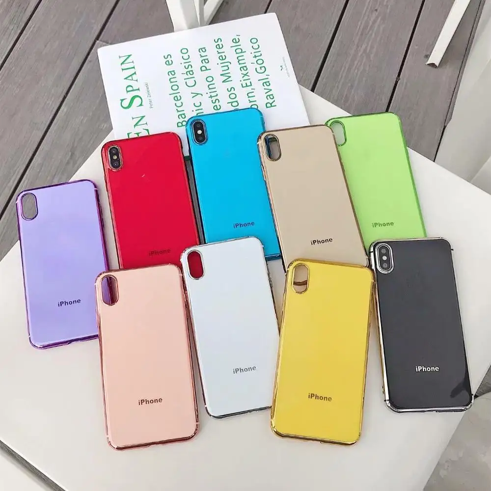 

Candy Color Case For iPhone 7 Case Silicone Soft Cover For iPhone X Case For iPhone XR XS Max 6S 7 8 Plus With Logo