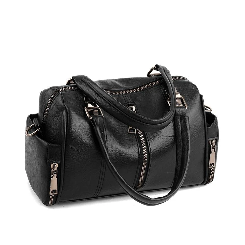 Мягкая женская сумка-мессенджер из искусственной кожи, женская сумка на молнии в Бостоне, сумочка, кошелек, повседневные женские сумки на одно плечо