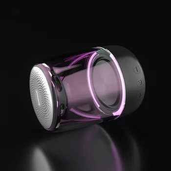 

Portable speaker romantic colorful lighting with microphone Bluetooth V5.0 wireless speaker HiFi stereo column stylish speaker
