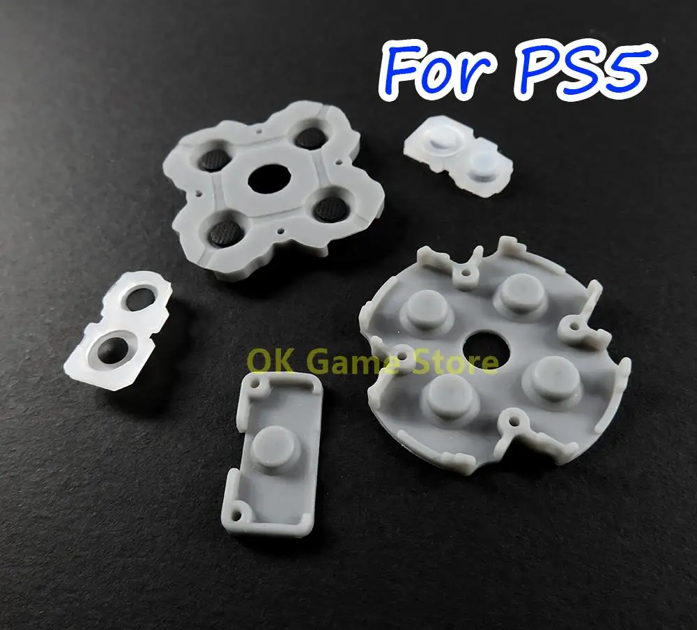 1Set Di Cuscinetti In Gomma Conduttiva In Silicone Di Ricambio Per Playstation 5 Ps5 V1 V2 Pulsante In Silicone D-Pad In Gomma 5 In 1 Dpad In Gomma