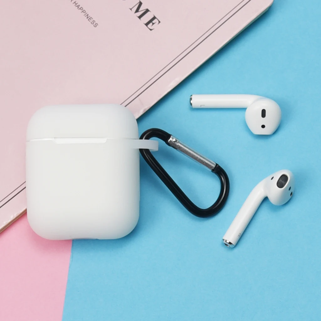 For Airpods Full Protective Case Cover Portable Silicone Skin with Keychain Protector for Apple Airpods Earphone Charging Case - Цвет: 13