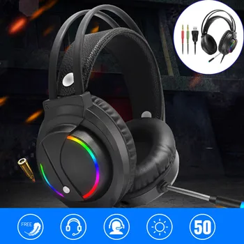 

40# Gaming Headset 3.5mm Over-ear Stereo Gaming Headphone Microphone For N-switch Hd Gaming Overear Laptop Tablet Gamer