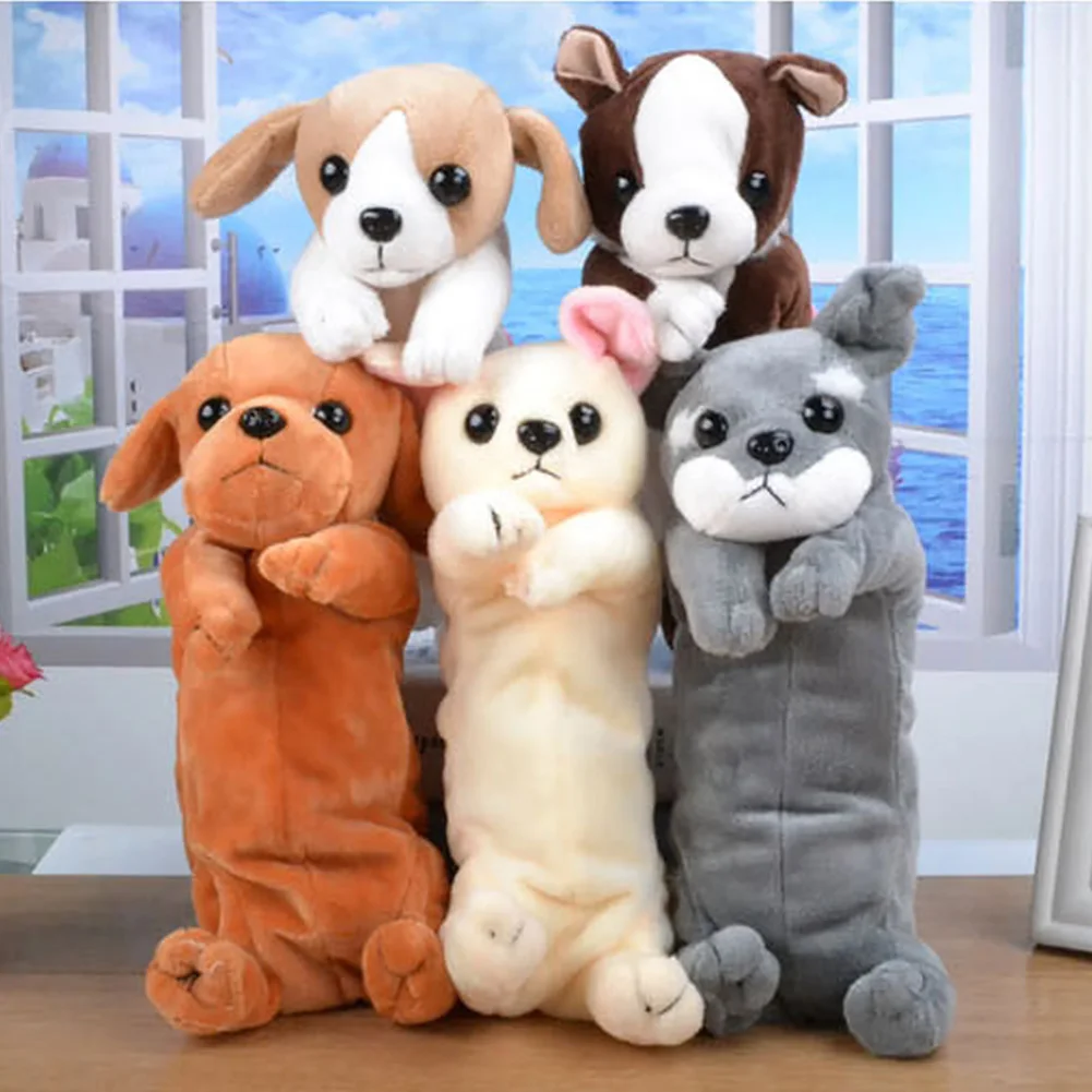 Для девочек и мальчиков Kawaii плюшевая коробка Канцтовары мультфильм милые школьные принадлежности карандаш сумка чучела кукла моделирование собаки подарок