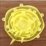 yellow ZhangJi силиконовые эластичные крышки(набор из 6) Многоразовые крышки контейнера для пищевых продуктов уплотнение для чаш кружки горшки Микроволновая печь морозильная камера банки бесплатно - Цвет: yellow