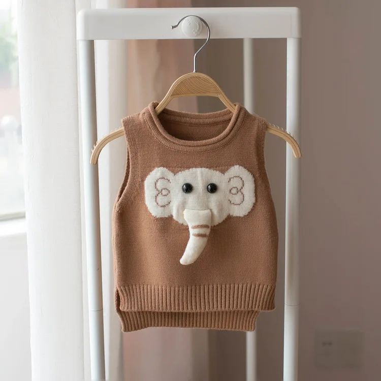 Mmtkids/Весенняя детская одежда в Корейском стиле; Новинка года; Детский свитер для девочек; жилет со слоном; H100