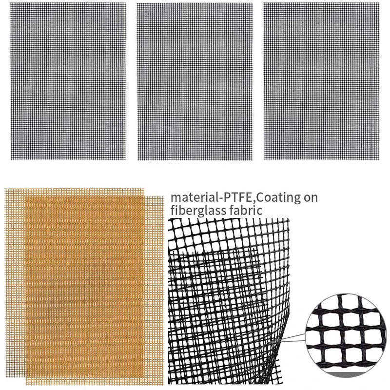 BBQ Grill Mat Non-stick Barbecue Heat-Resistant Reusable Baking Pad Meshes Easy to Clean Suitable for Gas Charcoal Electric