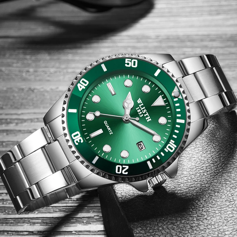 Мужские наручные часы Rolexable спортивные водонепроницаемые из нержавеющей стали с