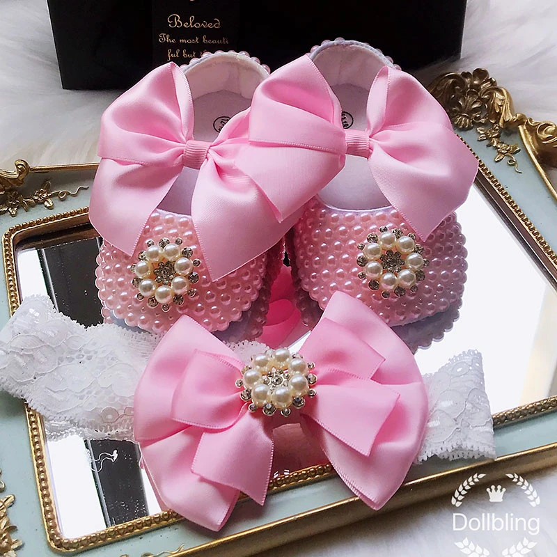 Dollbling Pink Pears Girls Baby Shoes Kids Designer Shoes Newborn Gift  Happy New Years Baptism Shoes - First Walkers - AliExpress