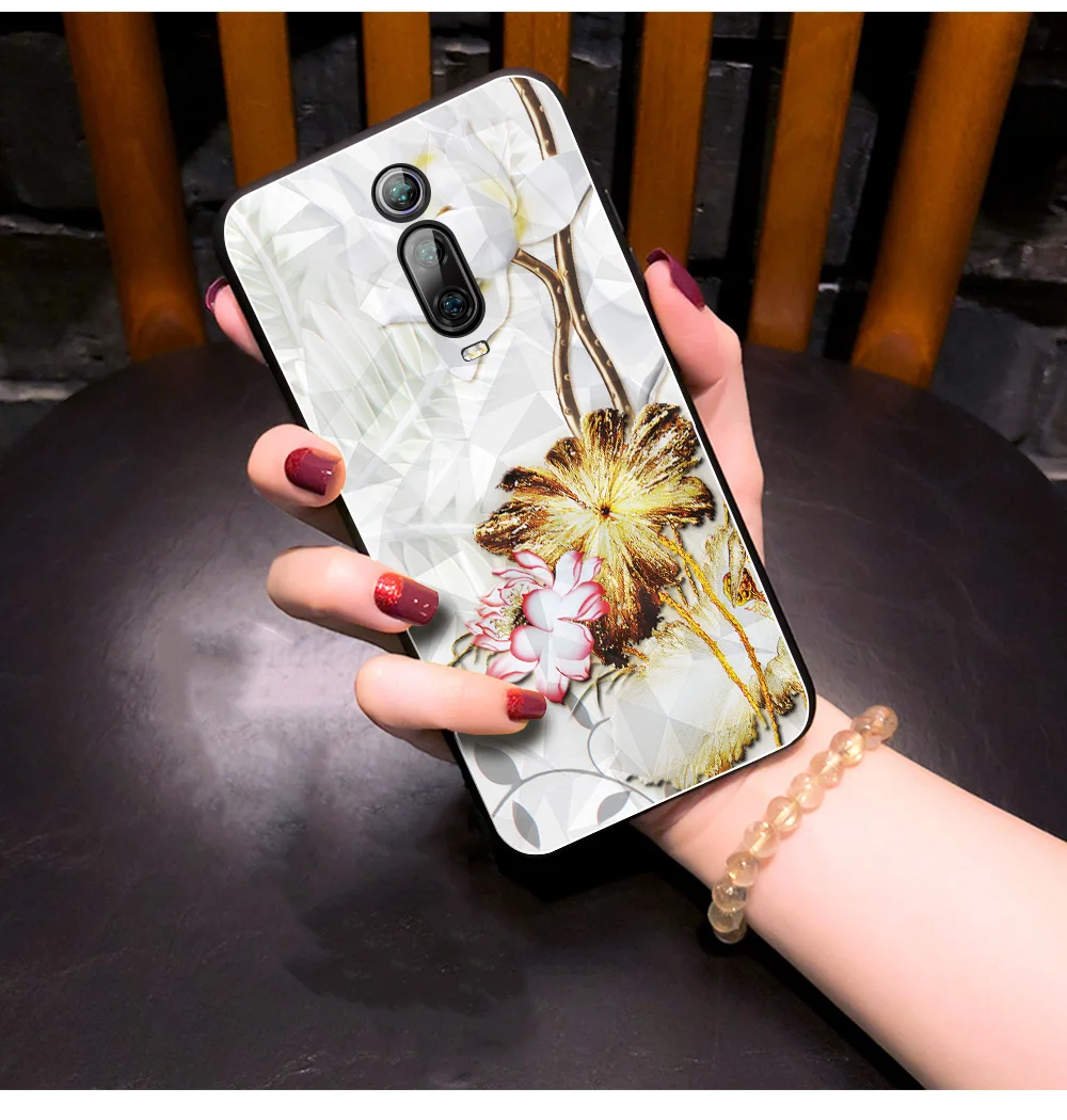Чехол для Xiaomi mi 9 T, чехол для Xiaomi mi 9T Pro, чехол для Xiao mi Red mi K20 Pro, чехол с цветком розы, розового, красного, синего цветов, ромб
