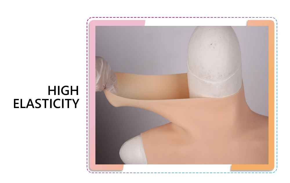 Drag Queen Perfect Pectorals Fake Male Chest Silicone Muscle Half Body High Collar Hollaween Props Cosplay Masquerade Costume (6)