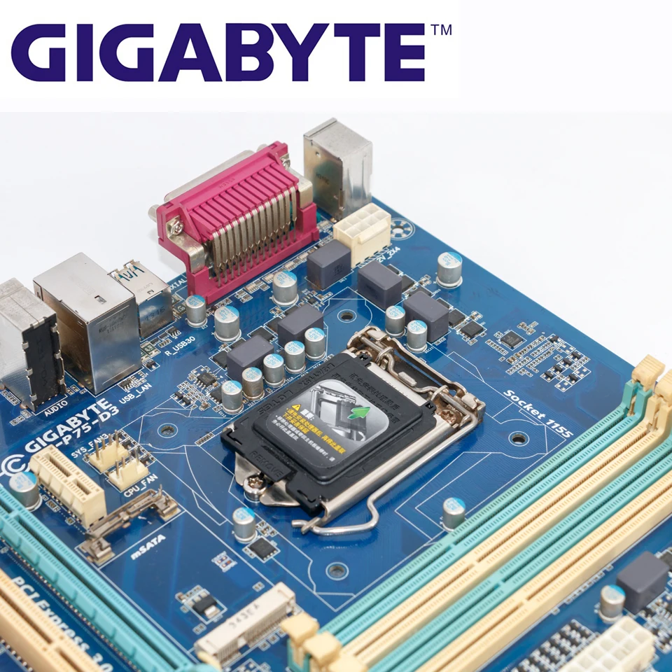 LGA 1155 для Intel DDR3 Gigabyte GA P75 D3 оригинальная материнская плата USB2.0 USB3.0 SATA3 32 Гб B75 22 нм