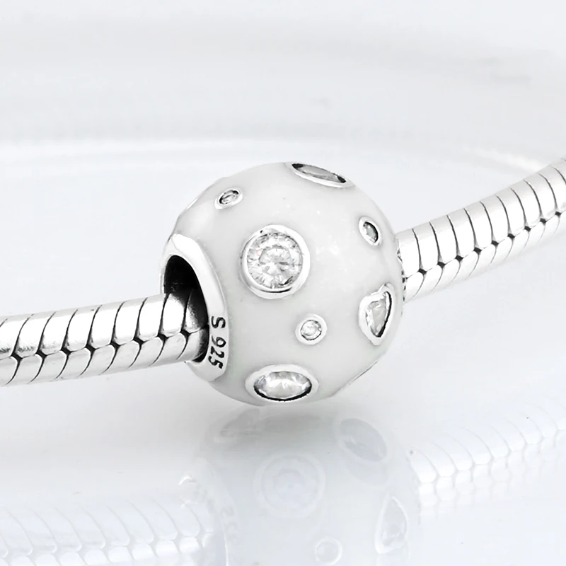 European 925 Silver Charms Bead CZ Enamel Pendant Fits Bracelets Necklace Chain 
