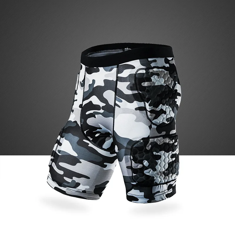 Men's Sports Honeycomb Pants Pad Compression Shorts Sports Pants Basketball Football Football Fitness Crash sports shorts compression shorts