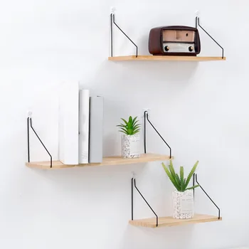 

Geometric Shape Wooden Wall Shelf Wall Mounted Storage Rack Organization For Bedroom Kitchen Home Decor Kid Room Decoration
