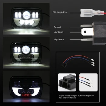 

7X6 5X7 120W Car Led Headlight Hi/Lo Beam For Chevy Express Cargo Van 1500 2500 3500