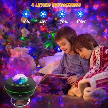 New WiFi Tuya Smart LED Star Galaxy Projector Ocean Wave Starry Sky Night Light Nebula Atmospher Lamp Blueteeth USB Music Player 5