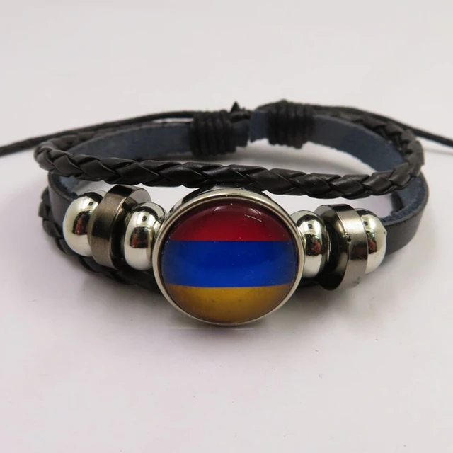 Friendship bracelets in the colours of the Latvian flag