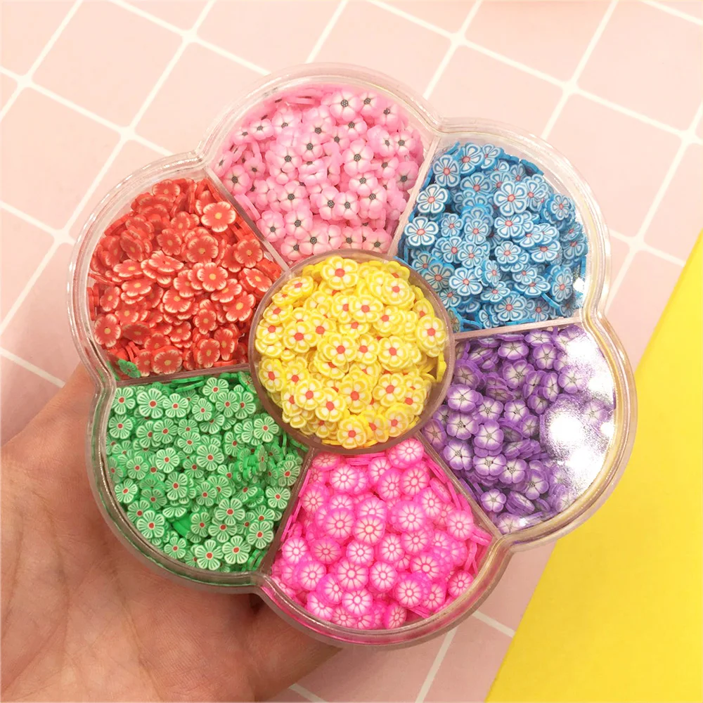 

1Box Fimo Flower Slices Polymer Hot Clay Sprinkles for Crafts DIY Making Slime Material Accessories Nail Art Decorations 5mm