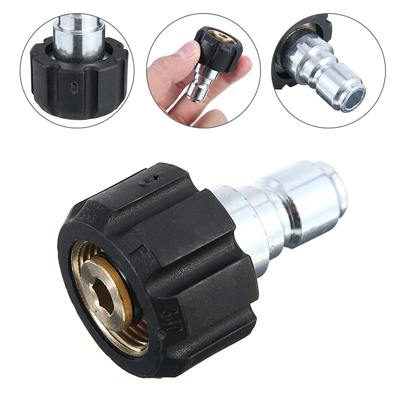 

1pc Quick Release Female Connector Coupling Adaptor Fitting For Pressure Washers 14mm M22 * 3/8" Male Plug Mayitr