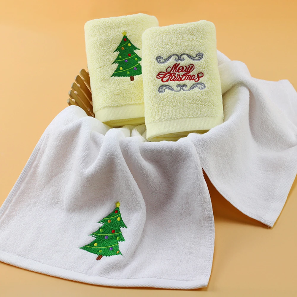 Towel Bathroom Christmas Tree Embroidery Face Towels Cotton Bath Towel for Adults Rapid Drying Hair Towel Soft Absorbent Towels