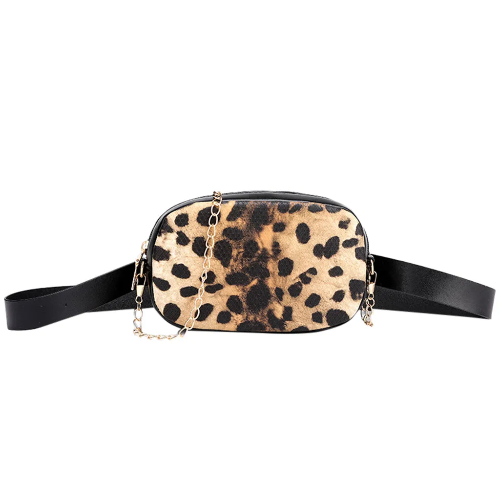 CONEED Fashion Waist Packs Female Outdoor Leopard Zipper Sports Messenger Bag Pouch For Women Run Sports Chest Bag Waist Bag