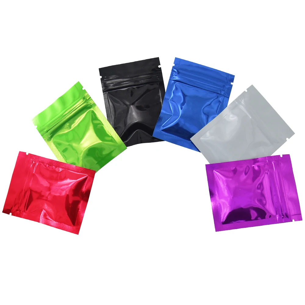 

6x8cm 200pcs/lot Multi-colors Small Heat Sealable Aluminum Foil Packaging Pouch Zip Lock Zipper Mylar Coffee Tea Powder Storage