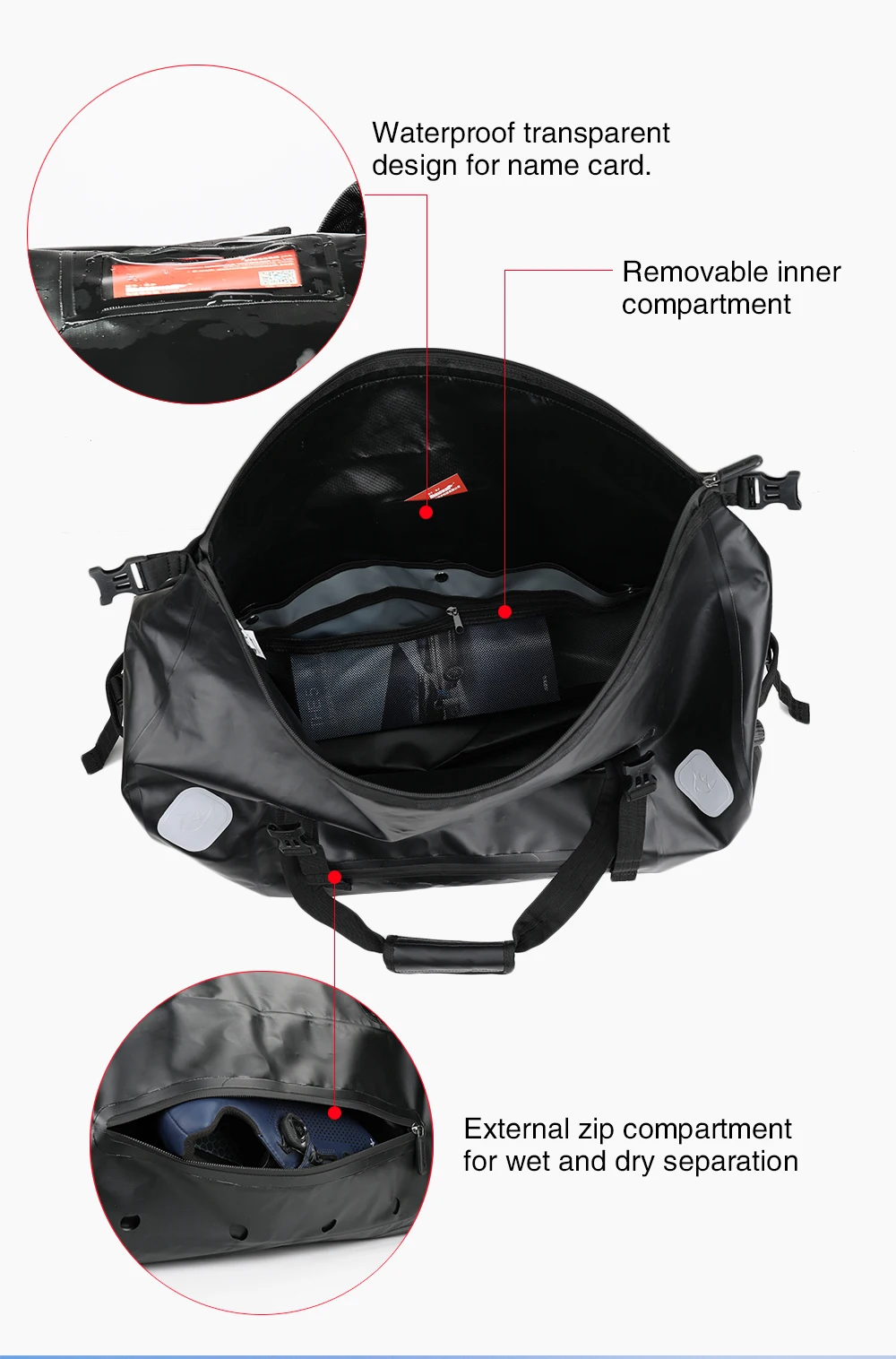 Rhinowalk 65L Cycling Motorcycle Trunk Bags Waterproof Rear Seat Bags Multi-functional Durable High Capacity Travel Luggage Bag (8)