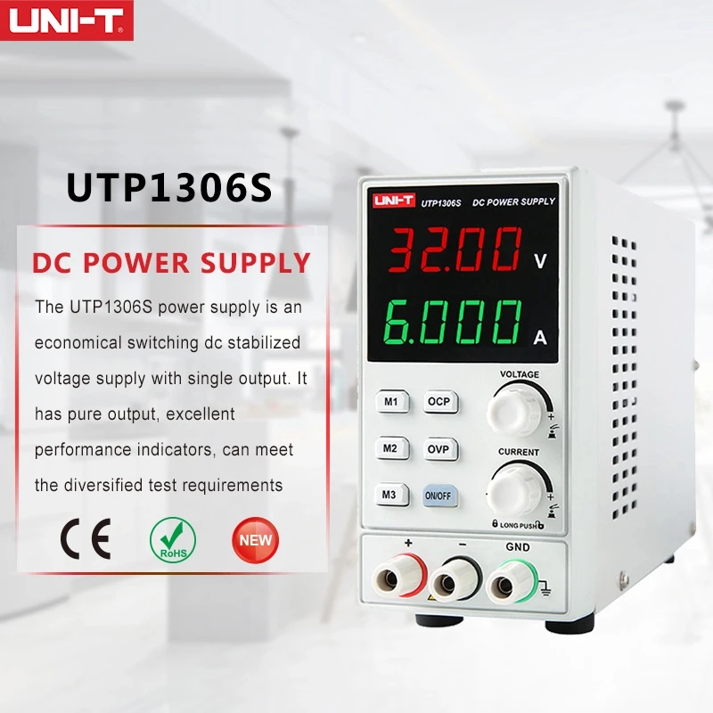 Регулируемый Линейный источник питания постоянного тока UNI-T UTP1306S 32 В 6 А