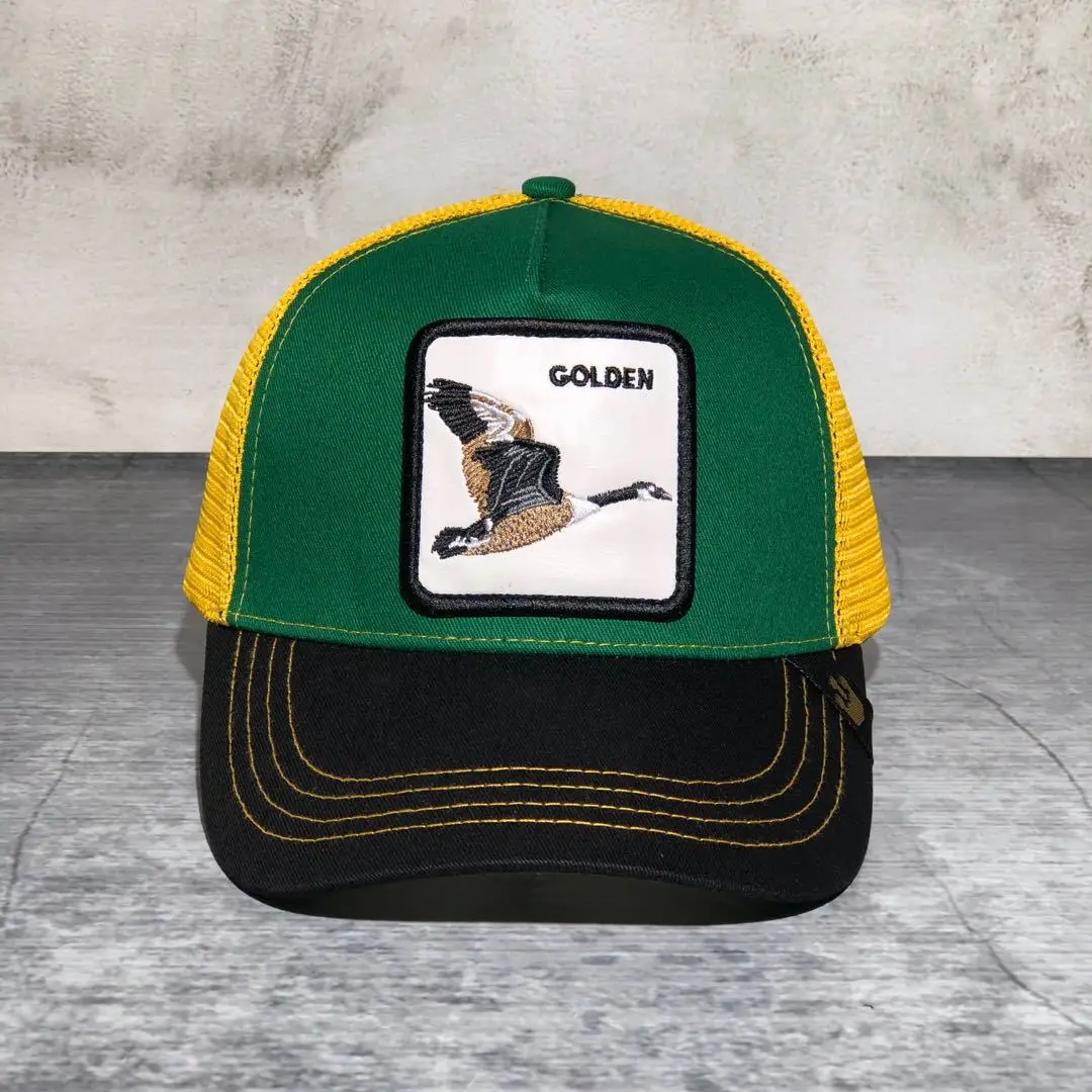 

Green Top Flying Goose Baseball Cap Animal Embroidery Anime Cute Summer Mesh Men's Ms. Outdoor Sunshade hats BUTCH black
