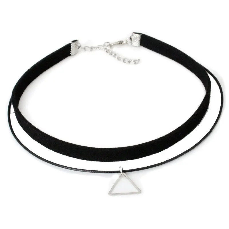 Hollow Designs Black Leather Velvet Choker Necklace Layer 22 Hf01caded0a2948b2810e64126ee770eeN