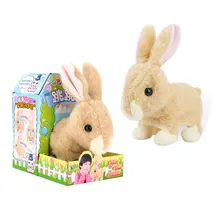 Jouet Robot lapin en peluche électronique, animaux de compagnie en peluche marchant, jouets interactifs, cadeaux d'anniversaire pour enfants, cadeaux de noël