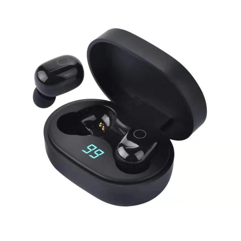 TWS Bluetooth беспроводная гарнитура наушники HD супер бас наушники со светодиодным дисплеем pk i200 i500 для iphone xiaomi huawei Sumsang - Цвет: Черный
