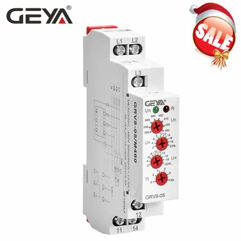 

GEYA GRV8-05 Voltage Protection Relay with Phase Sequence Phase Failure Asymmetry Delay Time FunctionAC220V-460V